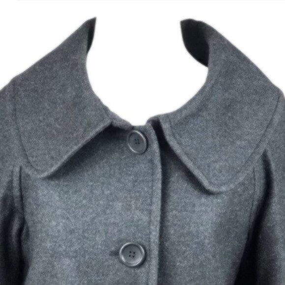 Theory Dark Grey Wool Blend Winter Warm Comfy Pea Coat Large - Picture 7 of 9